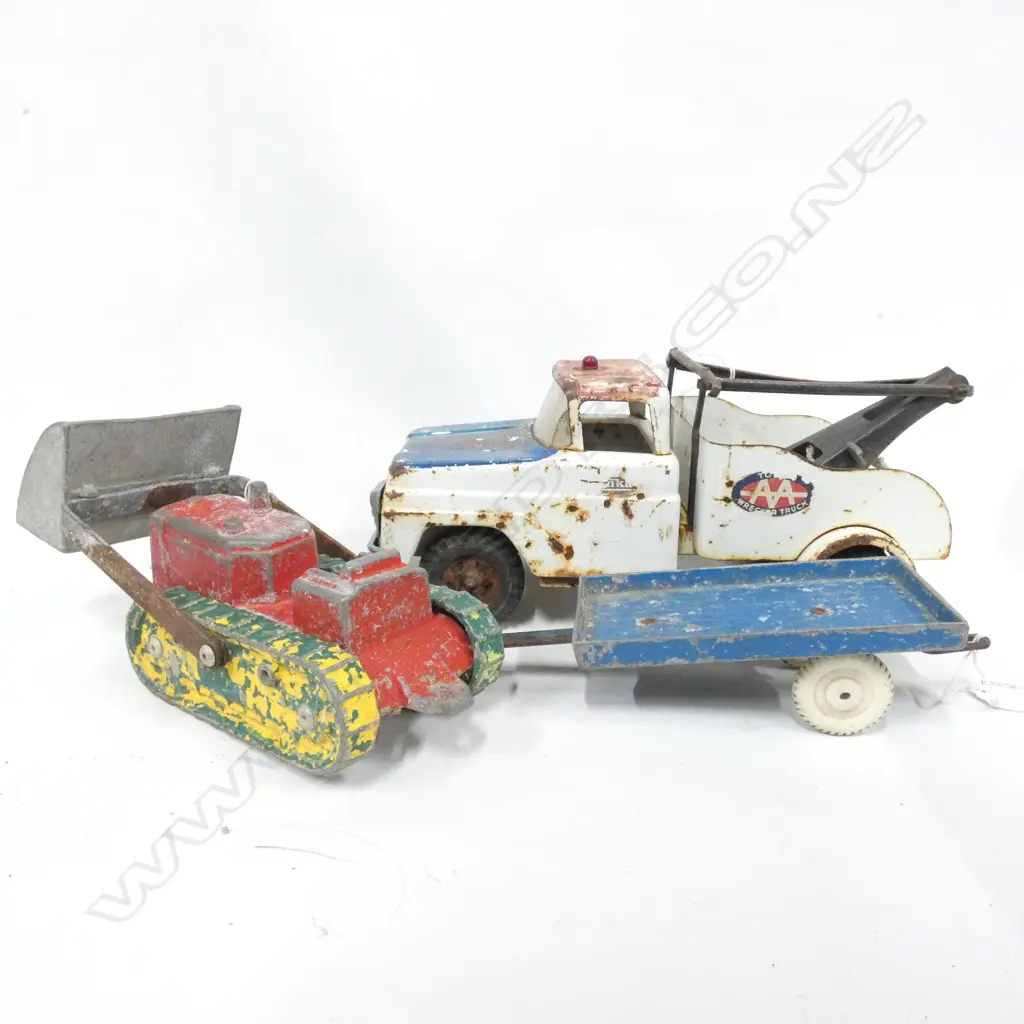 TONKA TOW TRUCK & FUN HO DIGGER & FLAT BED Image 1++